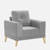 Nency Velvet 1 seater Sofa Grey