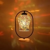 Devansh Multicolor Glass Wooden & Iron  Table Lamp -17 Inch Height - Plap