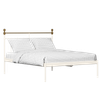 Iver Metal Non Storage King Bed in Glossy Ivory Finish