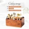 Inseparables Teak Wood Spoon Stand Black
