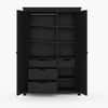 Claire Solid Sheesham Wood 2 Door Wardrobe In Black Finish