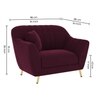 Rivo Velvet 1 Seater Sofa in Red wine Color