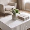 Velin Ridged Coffee Table with Drawer White