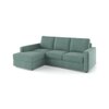 Apollo Fabric Sectional Sofa (Colour : Dusty Turquoise Velvet, Cushion : Soft, Back Type : Regular, Seating Capacity : Left Aligned 2 Seater + Left Aligned Chaise)