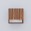 2 Doors Modular Wall Mounted Kitchen Cabinet With Organizer Shelf In Aisan Walnut Finish