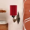 Devansh Metal Electric Wall Light in Antique Gold Colour with Red Shade Count of 1 Light