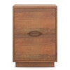 Zephyr Bedside Table in Amber Walnut Finish
