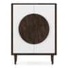 Satsuki Solid Wood Bar Cabinet (White & Walnut Finish)