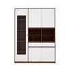 Noble Multi Storage Cabinet Walnut And Frosty White
