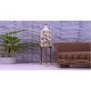 Mavis White Glass Shade Floor Lamp With White Metal Base