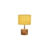 Anne Yellow Natural Fiber Shade Table Lamp with Natural Wooden Base