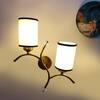Devansh Metal Electric Wall Light in Gold Colour with White & Black Shade Count of 2 Lights