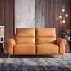 Luca Leather Three Seater Motorized Recliner in Golden Oak