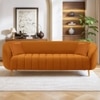 Nero Velvet 3 Seater Sofa in Orange Colour