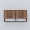 4 Doors Modular Wall Mounted Kitchen Cabinet With Organizer Shelf In Cochwood Brown Finish