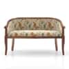 Florence 2 Seater Sofa In Teak Finish with Mustard Floral Colour