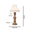 Devansh Off-White Cotton Vintage  Lamp With Wood Base (12X20)