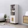 Hexa Engineered Wood Bookshelf Wooden Multipurpose Storage Rack in Frosty White Colour