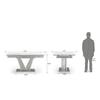 Caribu Glass 6 To 8 Seater Extendable Dining Table In White High Gloss Finish