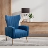 Murrow Solid Wood Accent Chair in Blue Colour