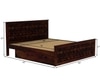 Moglis Solid Wood Queen  Size Bed With Drawer Storage Bed In Walnut Finish