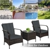 Carry Bird Wicker Patio Furniture Outdoor Balcony Chairs In Brown And Grey Colour