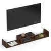 Aero Engineering Wood Wall Mount Tv Entertainment Unit In Brown Maple Finish