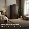 Alexandra Solid Wood 2 Door Wardrobe in American Walnut Finish