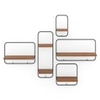 Jasper Set Of 5 Wall Shelves In Amber Walnut Finish