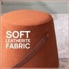 Hoist Collection Pouf With Faux Leather Strap in Tan Color Set Of 2