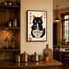 The Castle Decor Cute Cat Eating Ramen Kitchen Wall Art 12x18 Inch