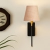 Devansh Metal Electric Wall Light in Black Colour with Beige Shade Count of 1 Light