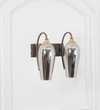 Kania 2 Light Wall Fitting In Brass And Wood Finish Metal With Smoke Glass