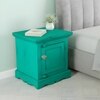 Queens Sheesham Wood Bedside Table in Antique Green Finish