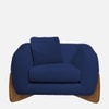 Amala Velvet 1 Seater Sofa in Navy Blue Colour