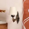 Devansh Metal Electric Wall Light in Antique Gold Colour with off-white Shade Count of 1 Light
