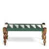 Oakville Sheesham Wood 2 Seater Maachi Bench In Green & White Rope Canning