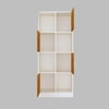 8 Shelves Semi Open Multipurpose Matrix Kitchen Cabinet In Plateau Apple & Highland Pine Finish