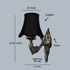 Devansh Gold Antique Wall Mounted Lamp With Black  Cotton Shade