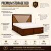 Shilp Solid Wood Compact Queen Bed Hydraulic Storage Provincial Teak Finish Mattress 60 x 72 Inches