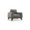 Granada Luxe 1 Seater Fabric Sofa in Ash Grey Velvet Colour