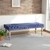 Cairo Solid Wood 2 Seater Bench In Indigo Patch Kantha Fabric