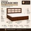 Eshaan Solid Wood Comfort King Bed Hydraulic Storage Provincial Teak Finish Mattress 72 x 78 Inches