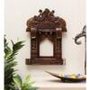 Desert Art Wooden Handpainted Peacock Jharokha Wall Hanging in Copper Colour