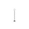 Caine Off White Fabric Floor Lamp with Black Iron Base