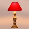 Devansh Red Cotton Table Lamp With  Wood Natural Base (10X18 Inches)-29