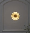 Zen Integrated Single Light Led Wall Fitting In Brass Finish Metal With Frosted White Glass
