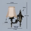 Devansh Gold Antique Wall Mounted Lamp With Beige Jute Shade