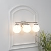 Hollis 3 Light Bathroom Wall Light With Opal Glass In Nickel Finish