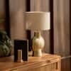 Positano Handicrafted Table Lamp in Yellow and blue checks Colour